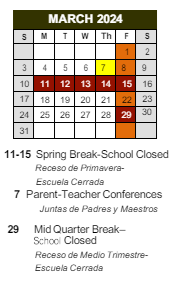 District School Academic Calendar for Marc T. Atkinson Middle School for March 2024