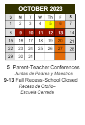 District School Academic Calendar for Marc T. Atkinson Middle School for October 2023