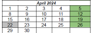 District School Academic Calendar for Wright Elementary School for April 2024