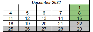 District School Academic Calendar for Wright Elementary School for December 2023