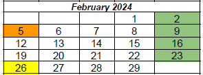 District School Academic Calendar for Wright Elementary School for February 2024