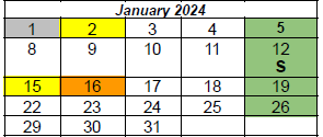 District School Academic Calendar for Wright Elementary School for January 2024