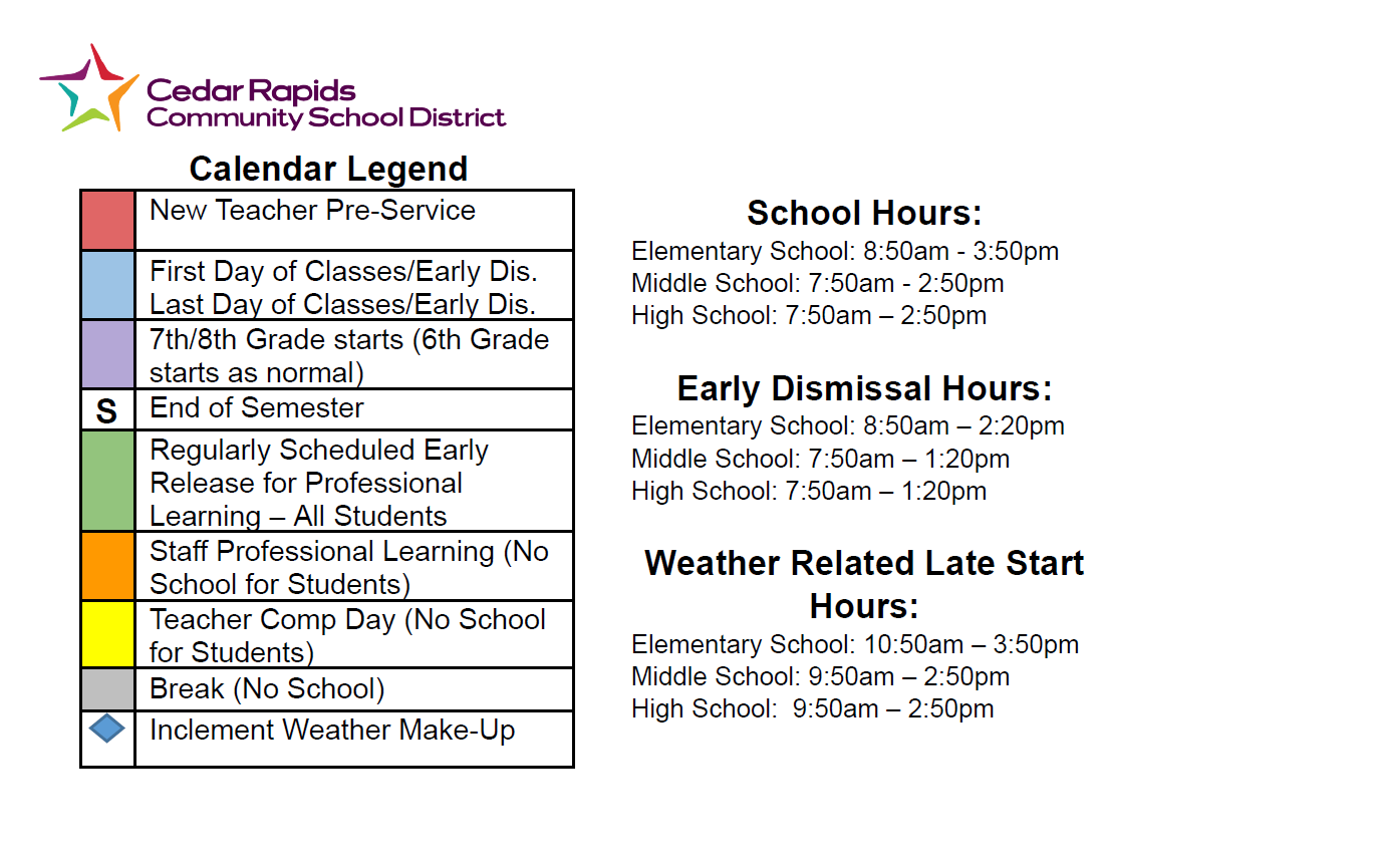 District School Academic Calendar Key for Wright Elementary School