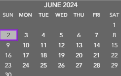 District School Academic Calendar for Sugar Grove Elementary Sch for June 2024