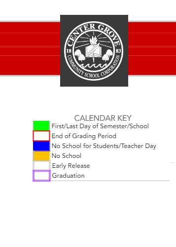 District School Academic Calendar Legend for Sugar Grove Elementary Sch