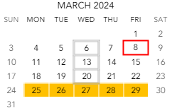 District School Academic Calendar for Sugar Grove Elementary Sch for March 2024