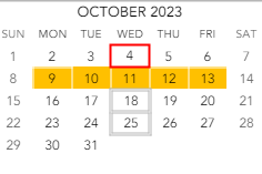 District School Academic Calendar for Sugar Grove Elementary Sch for October 2023