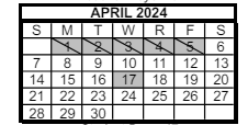 District School Academic Calendar for Albion Elementary School for April 2024