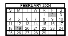 District School Academic Calendar for Albion Elementary School for February 2024