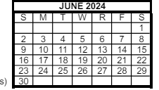 District School Academic Calendar for Albion Elementary School for June 2024