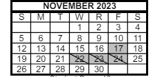District School Academic Calendar for Albion Elementary School for November 2023