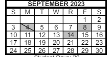 District School Academic Calendar for Albion Elementary School for September 2023