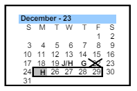 District School Academic Calendar for Pathways Learning Center for December 2023