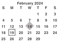 District School Academic Calendar for Hickory Grove Elementary for February 2024
