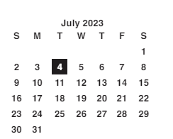 District School Academic Calendar for Martin Luther King, Jr Middle for July 2023