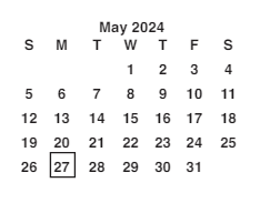District School Academic Calendar for John Motley Morehead Elem for May 2024