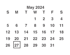 District School Academic Calendar for John M Alexander Middle for May 2024