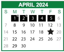 District School Academic Calendar for Pulaski Elementary School for April 2024