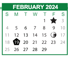 District School Academic Calendar for Derenne Middle School for February 2024