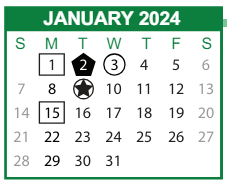 District School Academic Calendar for Pulaski Elementary School for January 2024