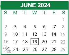 District School Academic Calendar for Pulaski Elementary School for June 2024