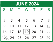 District School Academic Calendar for Isle Of Hope Elementary School for June 2024