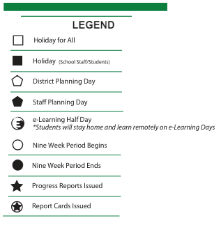 District School Academic Calendar Legend for Pulaski Elementary School
