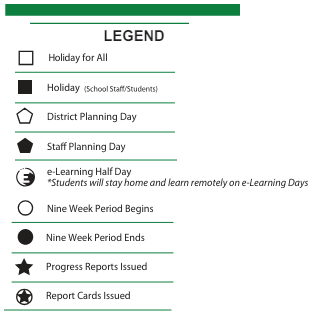 District School Academic Calendar Legend for Derenne Middle School