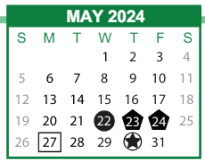 District School Academic Calendar for Shuman Middle School for May 2024