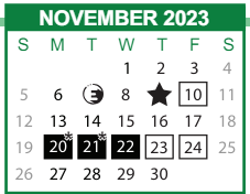 District School Academic Calendar for West Chatham Elementary School for November 2023