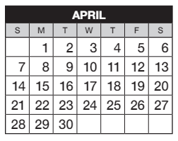 District School Academic Calendar for Holly Hills Elementary School for April 2024