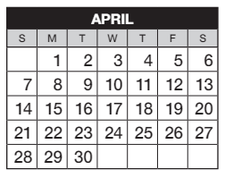 District School Academic Calendar for Willow Creek Elementary School for April 2024