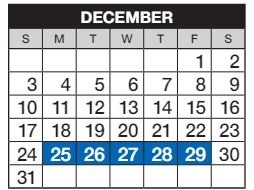 District School Academic Calendar for Grandview High School for December 2023