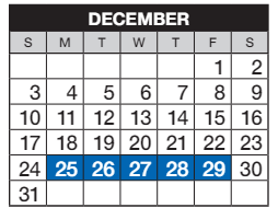 District School Academic Calendar for Cimarron Elementary School for December 2023