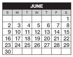 District School Academic Calendar for Holly Hills Elementary School for June 2024