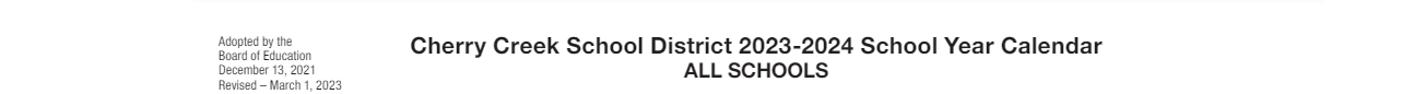 District School Academic Calendar for Village East Community Elementary School