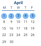 District School Academic Calendar for Hugo A. Owens Middle for April 2024