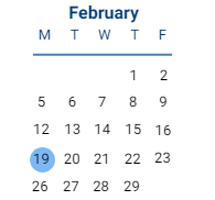 District School Academic Calendar for Hickory Elementary for February 2024