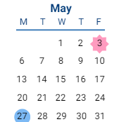 District School Academic Calendar for Cedar Road Elementary for May 2024