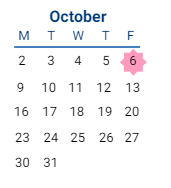 District School Academic Calendar for Camelot Elementary for October 2023