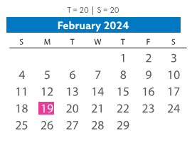 District School Academic Calendar for Woolridge Elementary for February 2024
