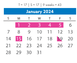 District School Academic Calendar for Robious Middle for January 2024