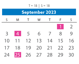 District School Academic Calendar for Woolridge Elementary for September 2023