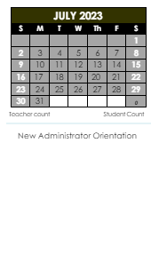 District School Academic Calendar for Elgin High School for July 2023