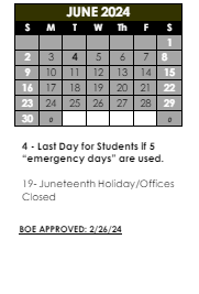 District School Academic Calendar for Spring Trail Elementary School for June 2024