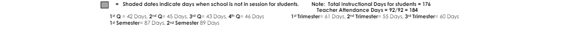 District School Academic Calendar Key for Tefft Middle School