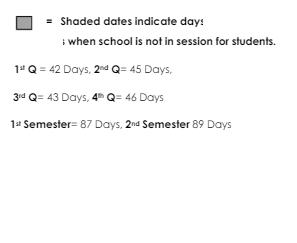 District School Academic Calendar Legend for Harriet Gifford Elem School