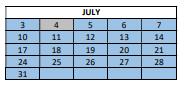 District School Academic Calendar for Bogan High School for July 2023