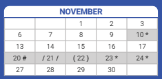 District School Academic Calendar for Nicholson Elementary Math & Science for November 2023