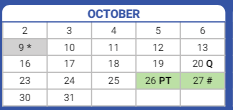 District School Academic Calendar for Dunbar Vocational Career Acad HS for October 2023